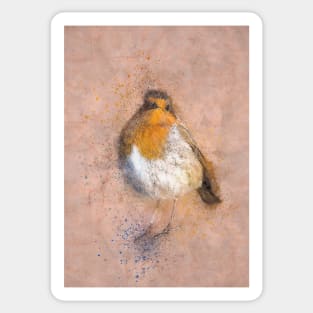 Vintage robin print Sticker